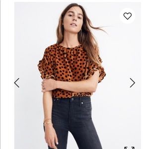 Brand new Madewell velvet leopard dot top
